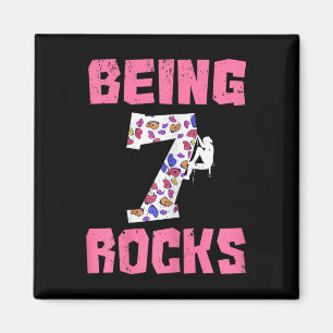 Aimant Fille de 7 ans Rocks pour son anniversaire en esca