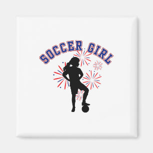 Aimant Fille de football Supportrice de football Stade de