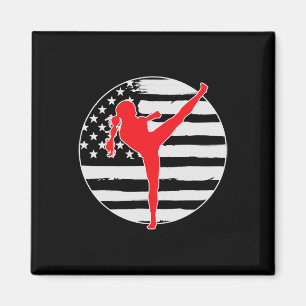 Aimant Fille de kickboxing Drapeau Usa 4 juillet
