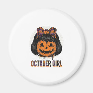 Aimant Fille d'octobre Citrouille Arc Halloween Vecteur C