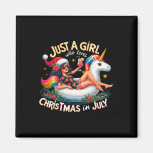 Aimant Fille Drôle Licorne Juste Une Fille Qui Aime Noël
