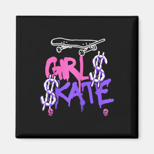 Aimant Fille en skateboard