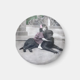 Aimant Fille et son chien