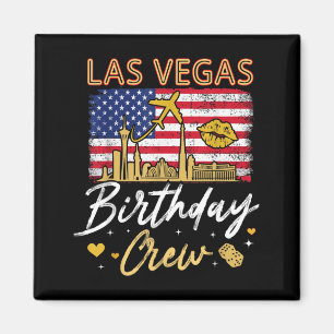 Aimant Fille Famille Las Vegas Anniversaire Équipe Groupe