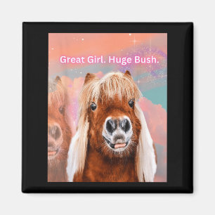 Aimant Fille géniale cheval énorme buisson