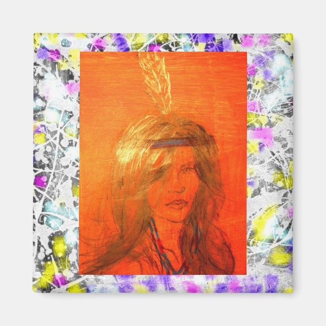 Aimant fille indienne goutte (Devant)