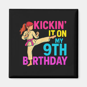 Aimant Fille Karaté Taekwondo Kickin 9e Anniversaire Arts