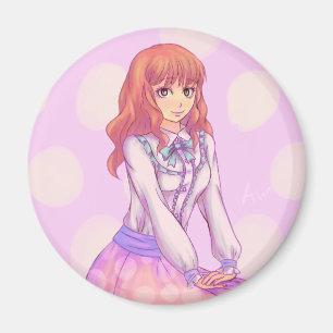Aimant Fille Macaron rose
