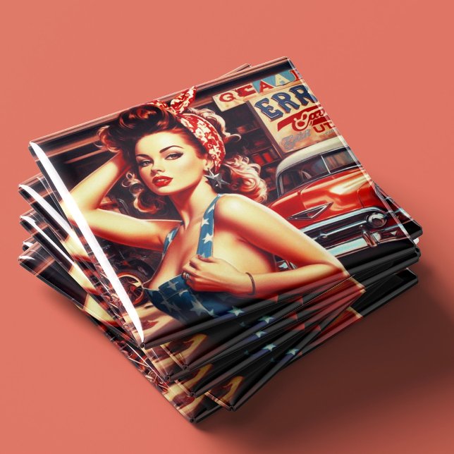 Aimant Fille mécanique rétro (Créateur téléchargé)