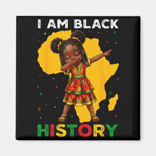 Aimant Fille Mois de l'histoire des Noirs Afro-Américains