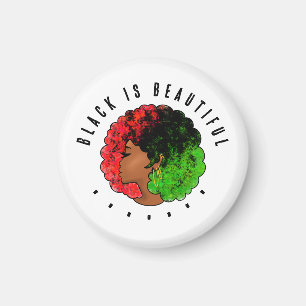 Aimant Fille noire panafricaine femme rouge vert fierté a