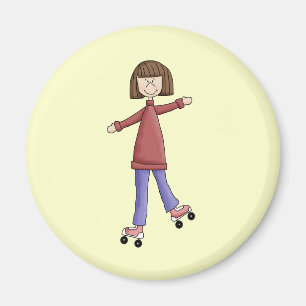 Aimant Fille Rollerskating