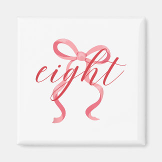 Aimant Fille Rose Coquette Bow 8 Ans 8ème Anniversaire Pa