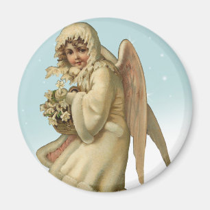 Aimant Fille victorienne d'ange de Noël