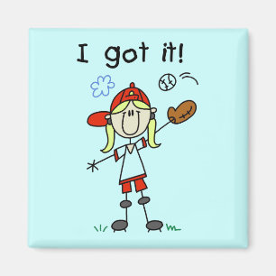 Aimant Filles Baseball I got It Tshirts et cadeaux