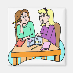 Aimant Filles faisant des devoirs