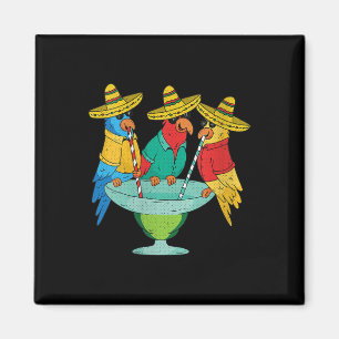 Aimant Filles Parrot Cinco De Mayo Drôle Boire Tequila