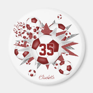 Aimant filles personnalisées ballon de football marron so