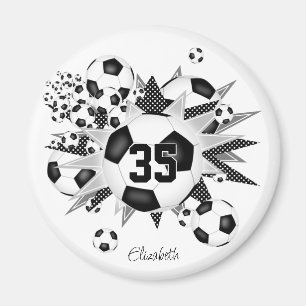 Aimant filles personnalisées ballon de football souffle