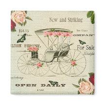 Aimant fillette victorien vintage avec des fleurs