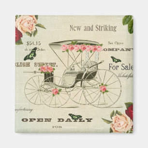 Aimant fillette victorien vintage avec des fleurs