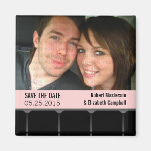 Aimant Film Theatre Photo Enregistrer la date Magnet, ros