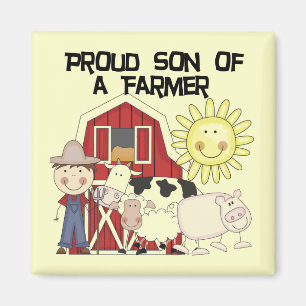 Aimant Fils fier des T-shirts et des cadeaux d'un agricul