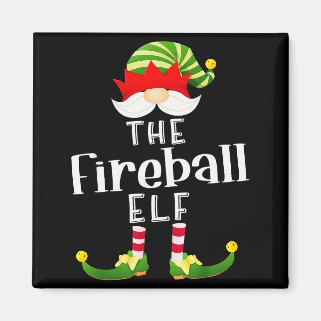 Aimant Fireball Elf Group Christmas Funny Pajama Party  (Devant)