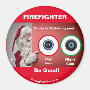 Aimant FIREFIGHTER Père Noël vous regarde !