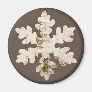 Aimant Flacon de neige de Birchwood d'hiver rustique brun