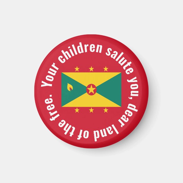 Aimant Flag of Guyana National Anthem Red Green Yellow (Devant)