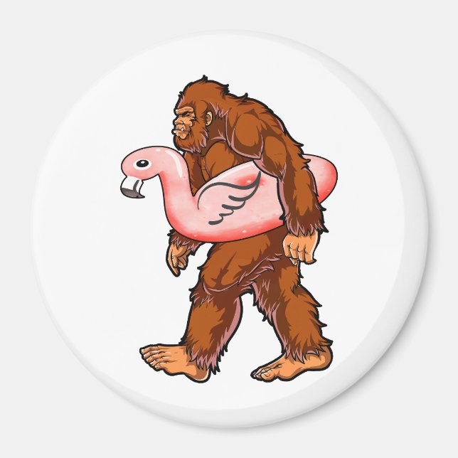 Aimant Flamant rose Bigfoot (Devant)