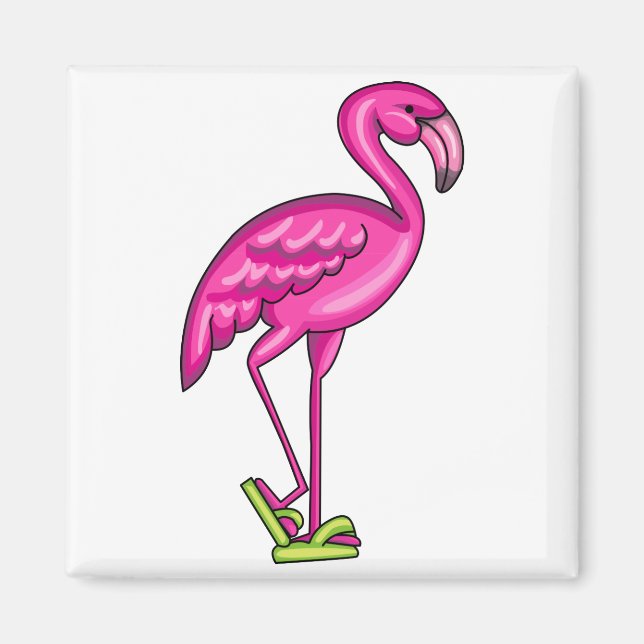 Aimant Flamant rose de retournement (Devant)