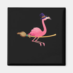 Aimant Flamant rose Drôle Flamant rose sorcière Hallowe