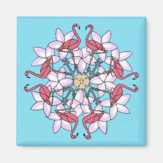 Aimant Flamant rose Mandala-aimant