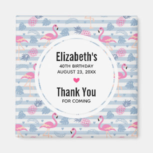 Aimant Flamant rose Whimsical et Merci Motif ananas