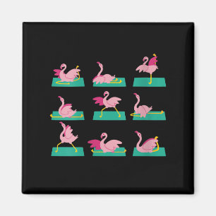Aimant Flamant rose Yoga Poses Méditation Exercice d'entr