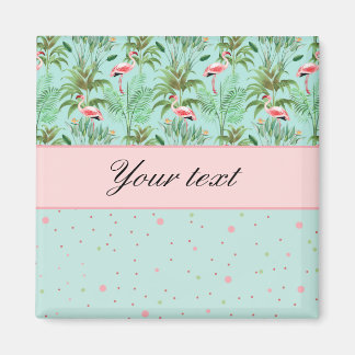 Aimant Flamants roses roses Pois