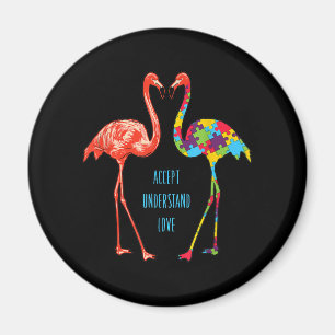 Aimant Flamingo Accept Understand Love Autism Flamingo