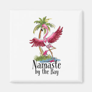 Aimant Flamingo Yoga Namaste By The Y Palmiers Plage Vi