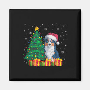 Aimant Flamme de Noël du berger australien laid du Père N
