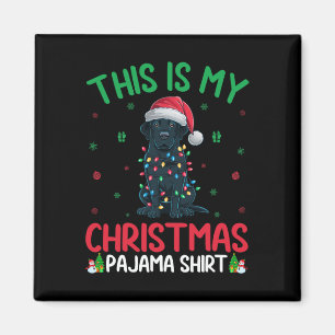 Aimant Flammes d'arbre vilaines Père Noël Black Labrador 