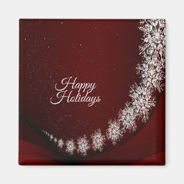 Aimant Flammes de neige Cristal de Noël Rouge Rustique