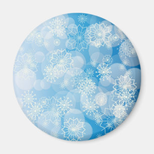 Aimant Flammes de neige de Noël sur un arrière - plan ble