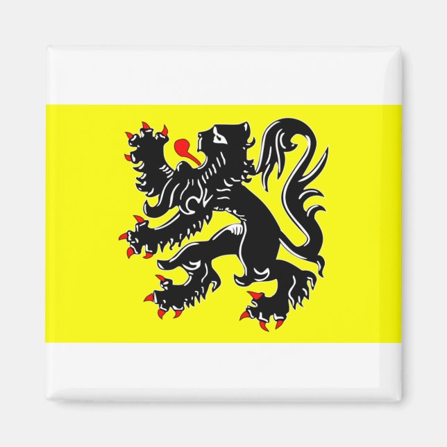 Aimant flandre, drapeau de la belgique (Devant)