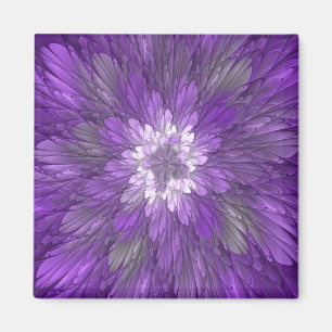 Aimant Fleur abstraite violette psychédélique Art fractal