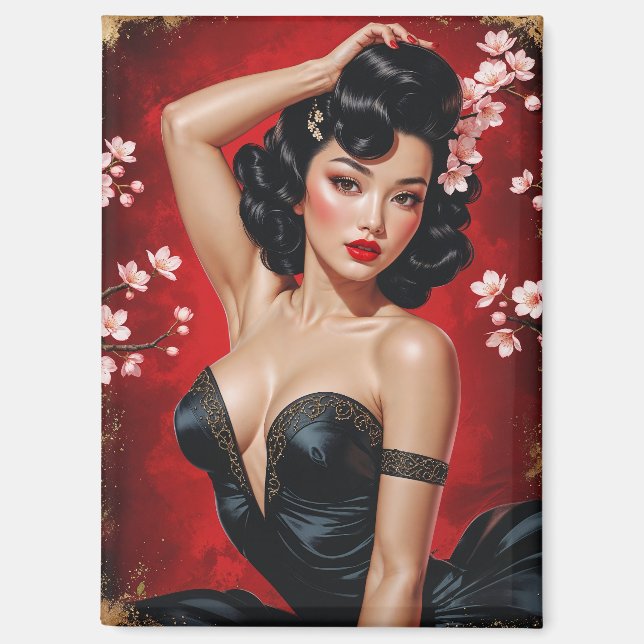 Aimant Fleur asiatique de cerisier à la broche 🌸 (Recto)