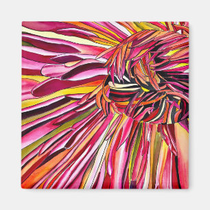 Aimant Fleur d'art aquarelle chrysanthème