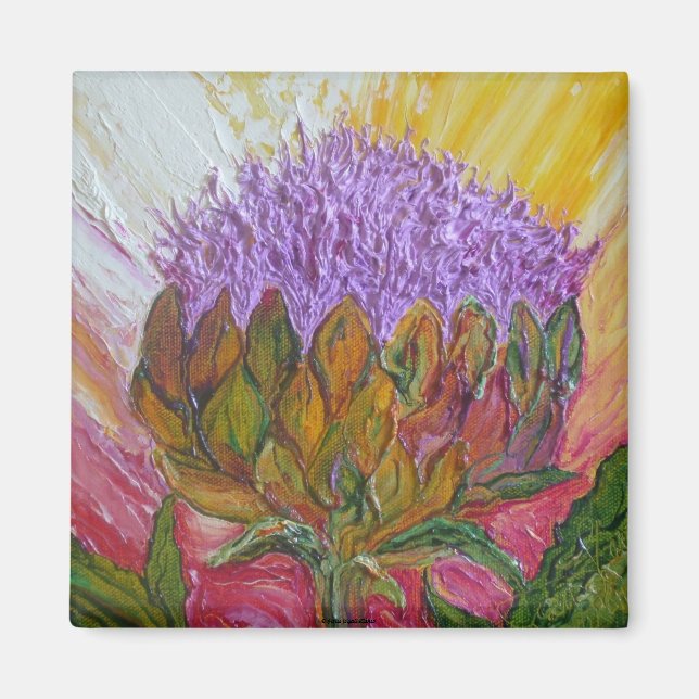 Aimant Fleur d'artichaut pourpre (Devant)