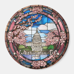 Aimant Fleur de cerisier datée sur mesure Washington DC